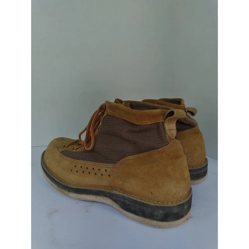 Danner Suede Mesh Work‎ Boots Tan Brown Made in USA Mens Lace Up Utility Boots